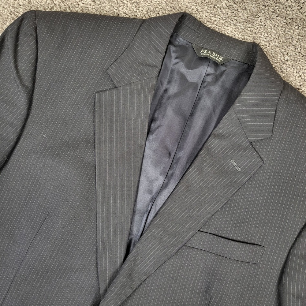 Jos. A. Bank Suit Jacket Mens 46R Gray Excellent Pinstripe Wool 2-Button Blazer